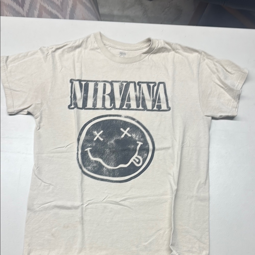 Nirvana Graphic Tee in Cream